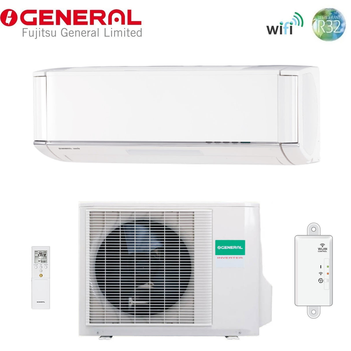 general fujitsu climatizzatore condizionatore general fujitsu inverter serie premium nocria 12000 btu ashg12kxca r 32 wi fi integrato classe aa ean 8059657001498