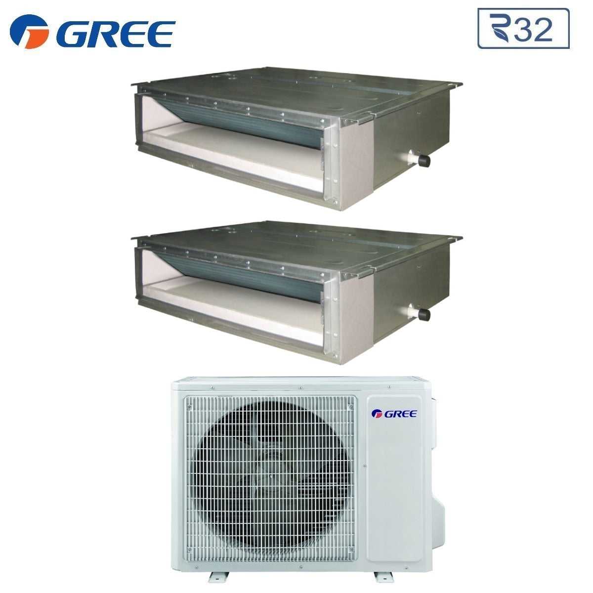 gree climatizzatore condizionatore gree canalizzato dual split inverter 912 con gwhd24nk6oo r 32 900012000