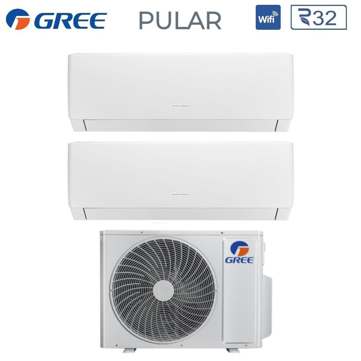 gree climatizzatore condizionatore gree dual split inverter serie pular 918 con gwhd28nk6oo r 32 wi fi integrato 900018000