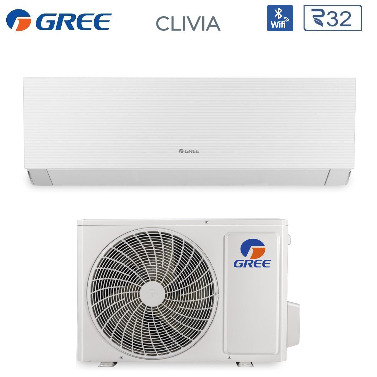 gree climatizzatore condizionatore gree inverter serie clivia white 12000 btu gwh12aucxb k6dna1ai r 32 wi fi integrato aa colore bianco