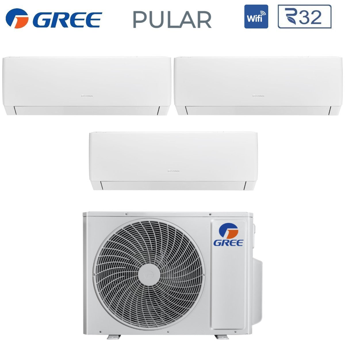gree climatizzatore condizionatore gree trial split inverter serie pular 9912 con gwhd21nk6oo r 32 wi fi integrato 9000900012000