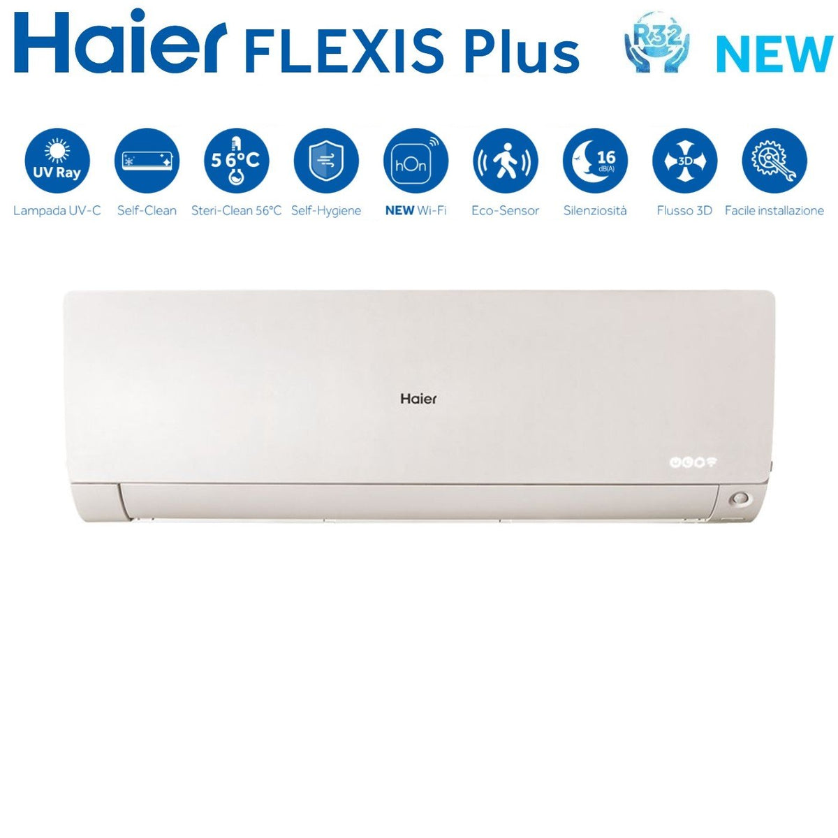 haier climatizzatore condizionatore haier trial split inverter serie flexis plus white 7715 con 3u70s2sr3fa r 32 wi fi integrato colore bianco 7000700015000