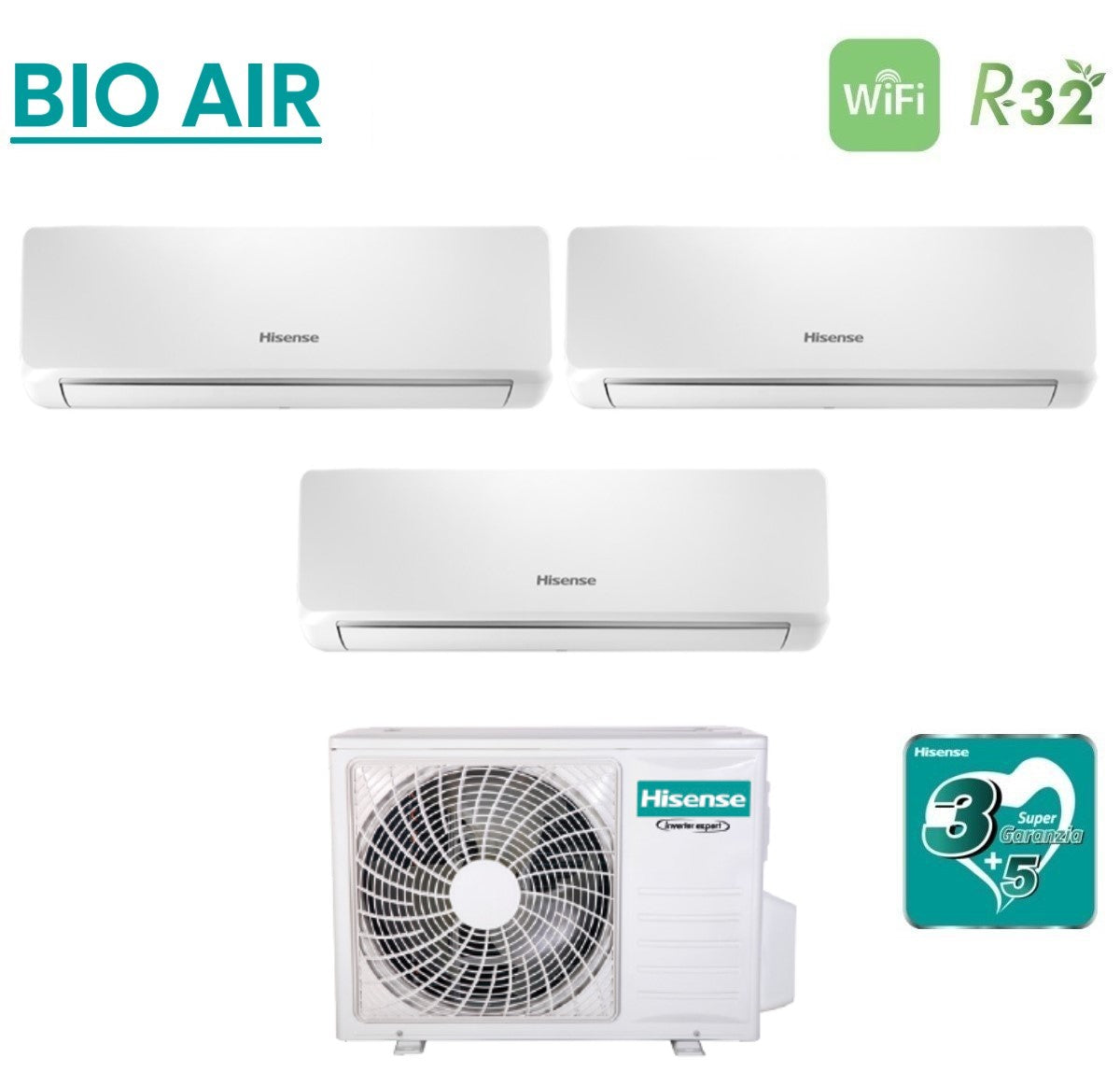 hisense climatizzatore condizionatore hisense trial split inverter serie bio air 999 con 3amw52u4rja r 32 wi fi integrato 900090009000