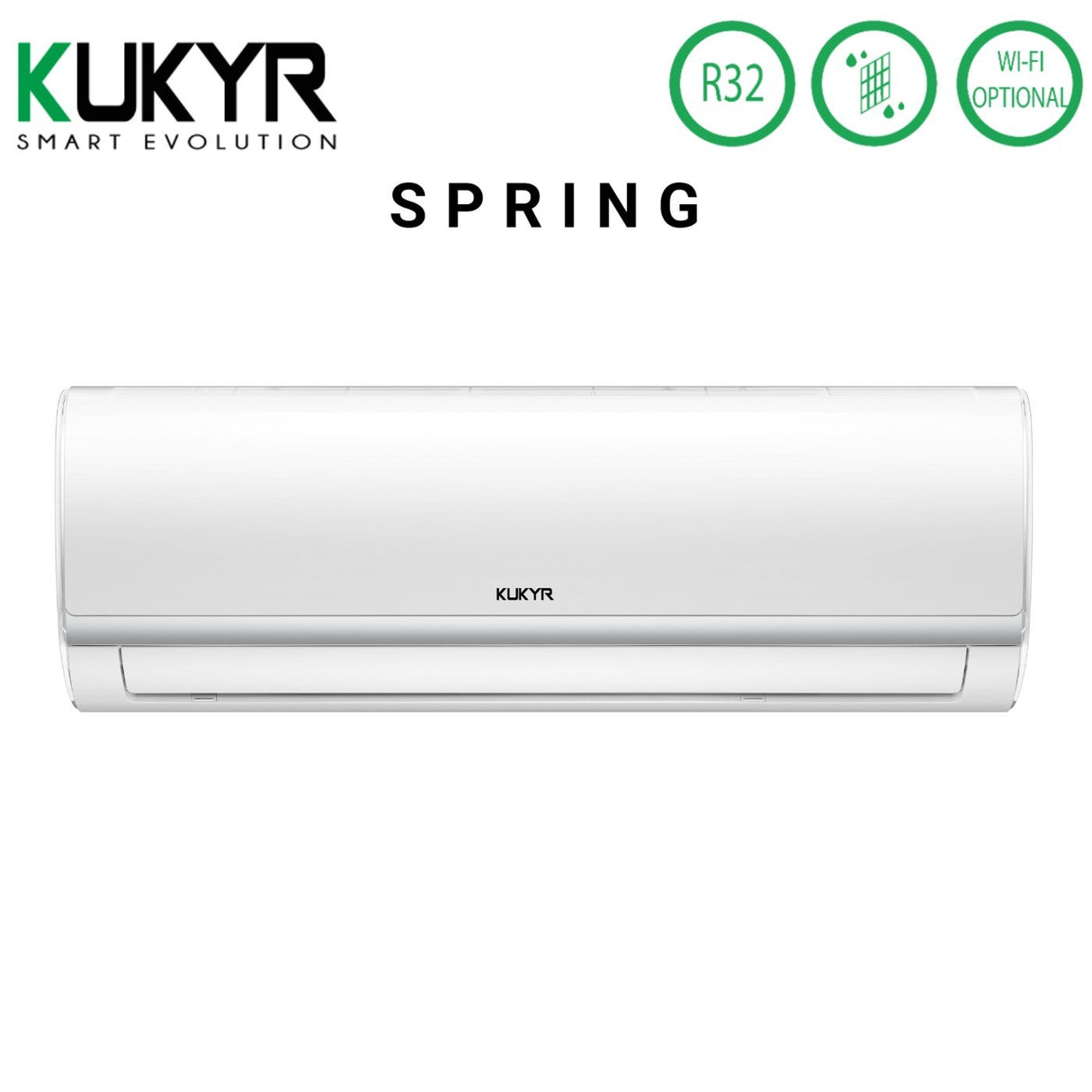 kukyr climatizzatore condizionatore kukyr dual split inverter serie spring 1212 con multi 2 18 r 32 wi fi optional 1200012000 ean 8059657013996