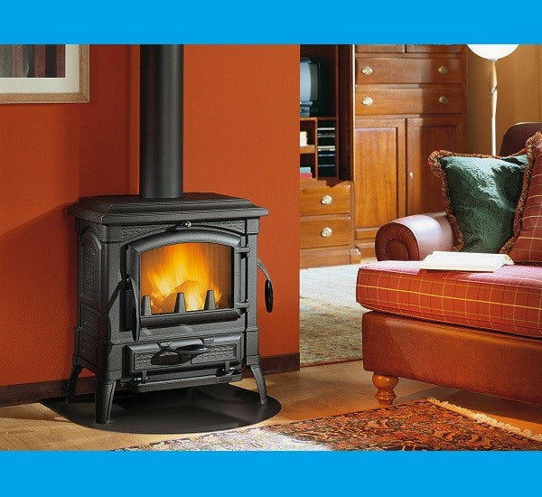 la nordica stufa a legna in ghisa smaltata la nordica extraflame mod isetta evo 77 kw antracite