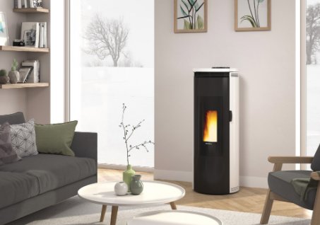 la nordica stufa a pellet la nordica extraflame ermetica rotonda modello amika 25 80 kw vari colori disponibili