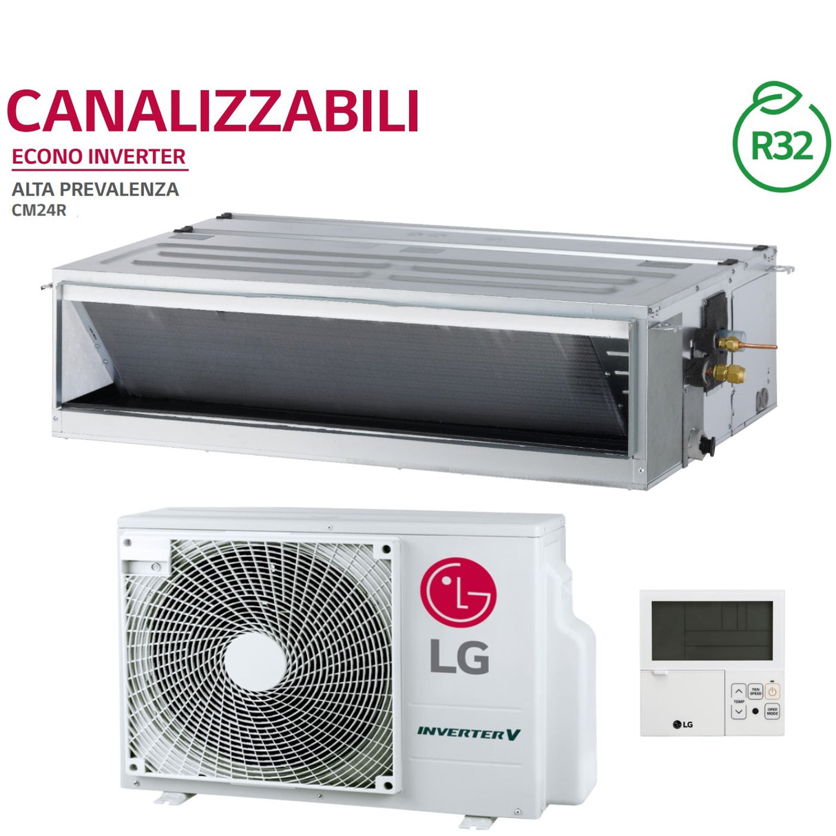 lg climatizzatore condizionatore lg canalizzabile econo 24000 btu cm24r n10 r 32 aa wi fi optional nessun comando