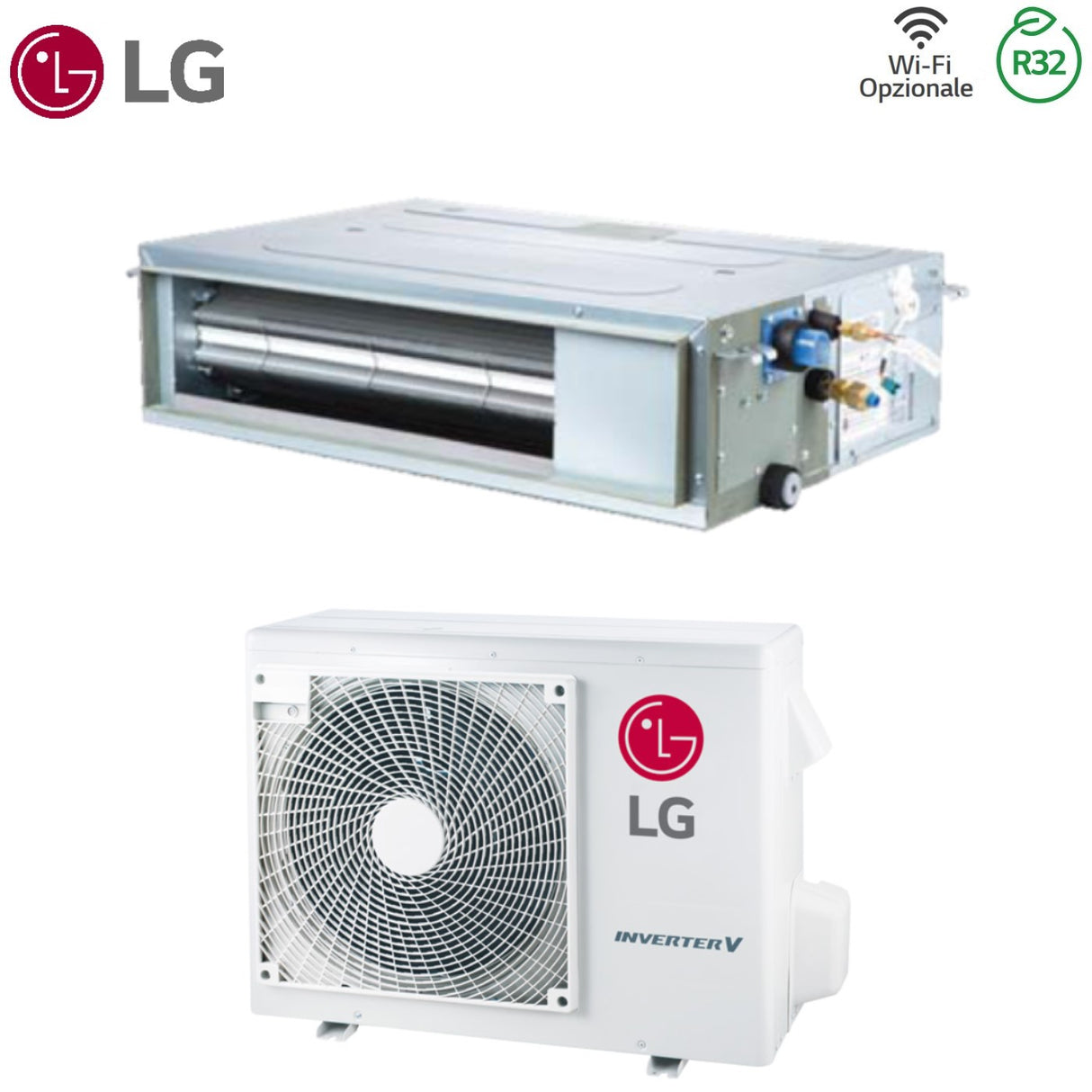 lg climatizzatore condizionatore lg inverter canalizzato canalizzabile bassa prevalenza 18000 btu cl18f uua1 r 32 wi fi optional classe aa