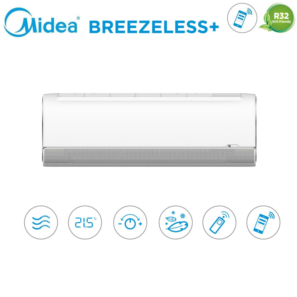 midea climatizzatore condizionatore midea penta split inverter serie breezeless 999912 con m5o 42fn8 q r 32 wi fi integrato 900090009000900012000 novita