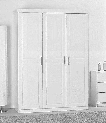 no brand armadio 3 ante cm 140x55x190h bianco massello