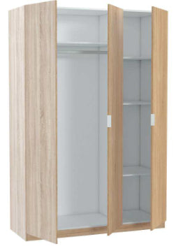 no brand armadio 3 ante cm 135x52x200h rovere