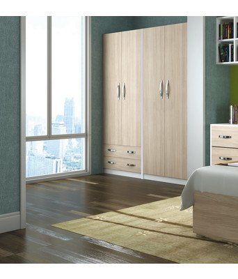 no brand armadio linea modern 2 ante 2 cassetti cm 90x52x210h olmo