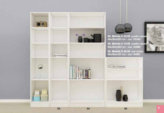 no brand libreria n1 cm 40x26x203h 7177549 bianca