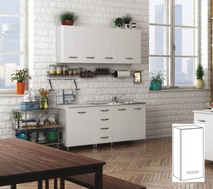 no brand mobile cucina pensile 1 anta componibile cm 40x30x72h bianco