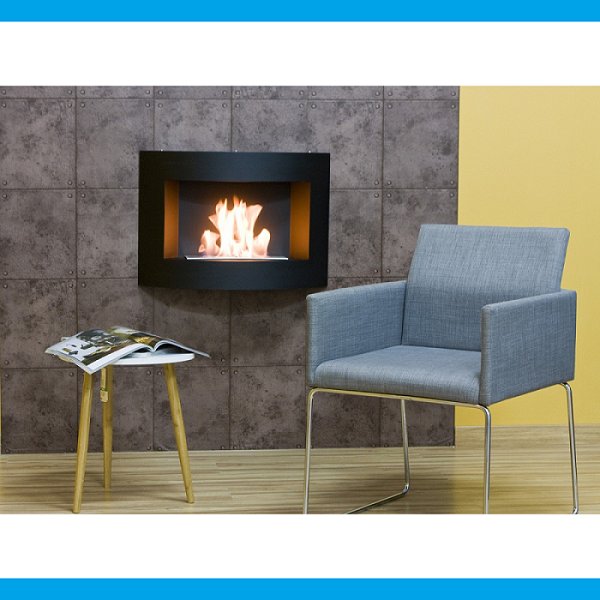 no brand stufa camino a bioetanolo round 35 kw dimensioni cm 63x155x45h