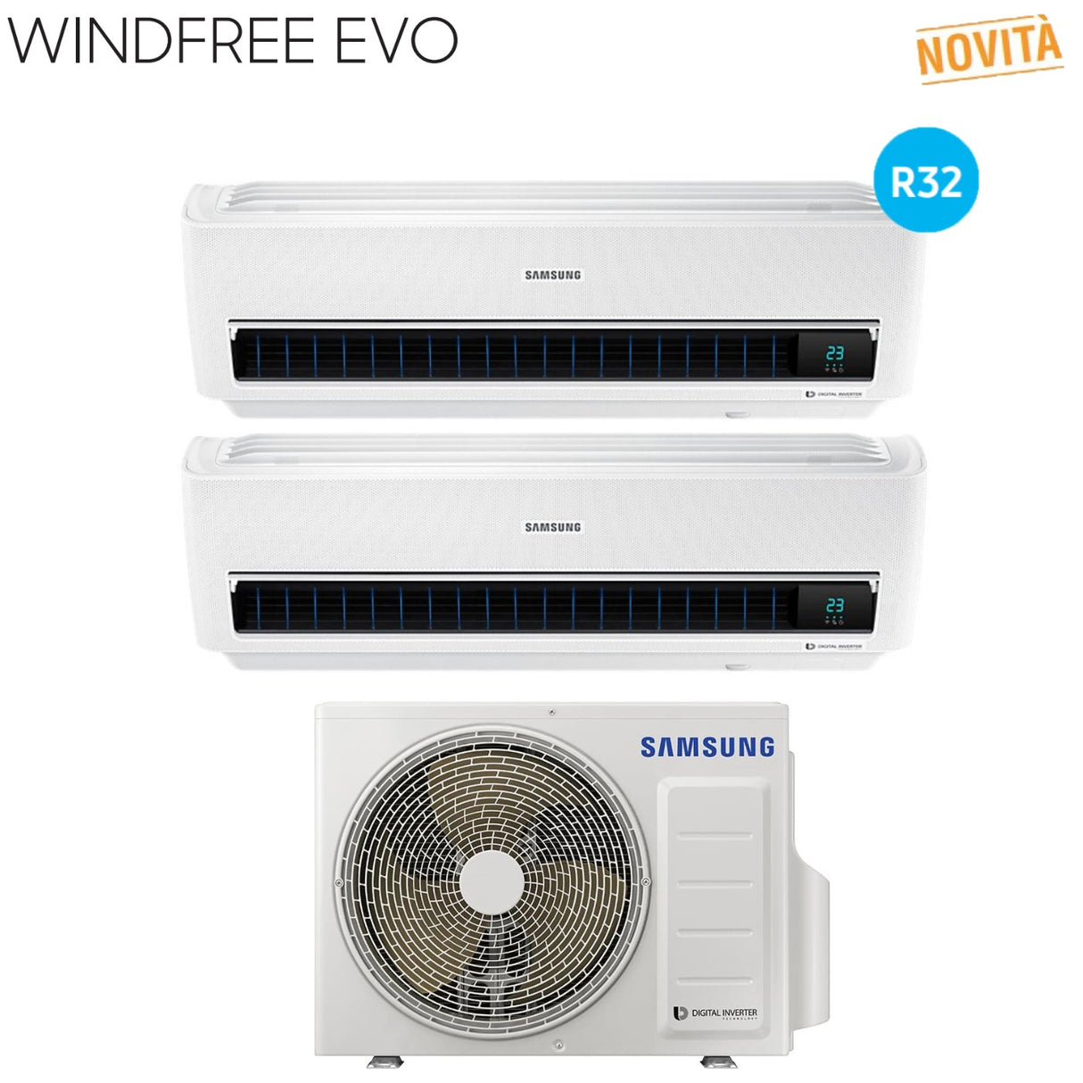 samsung climatizzatore condizionatore samsung dual split inverter serie windfree evo 912 con aj040ncj2eg r 32 wi fi integrato 900012000 ean 8059657019462