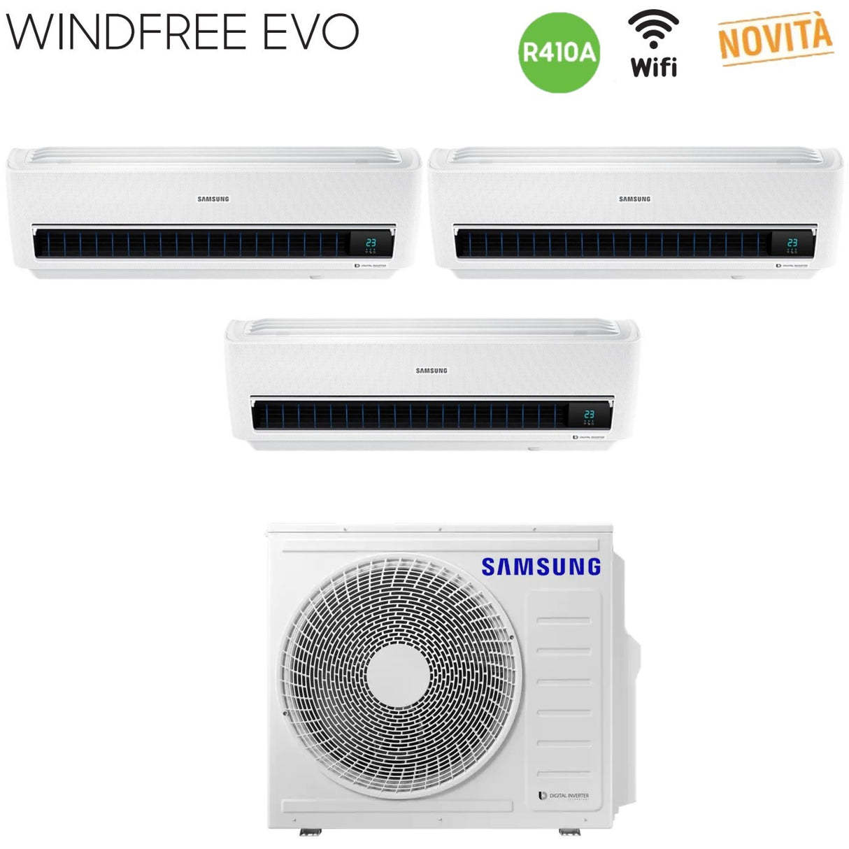 samsung climatizzatore condizionatore samsung trial split inverter serie windfree evo 91212 con aj068mcj3eh r 410 wi fi integrato 90001200012000 novita 2019