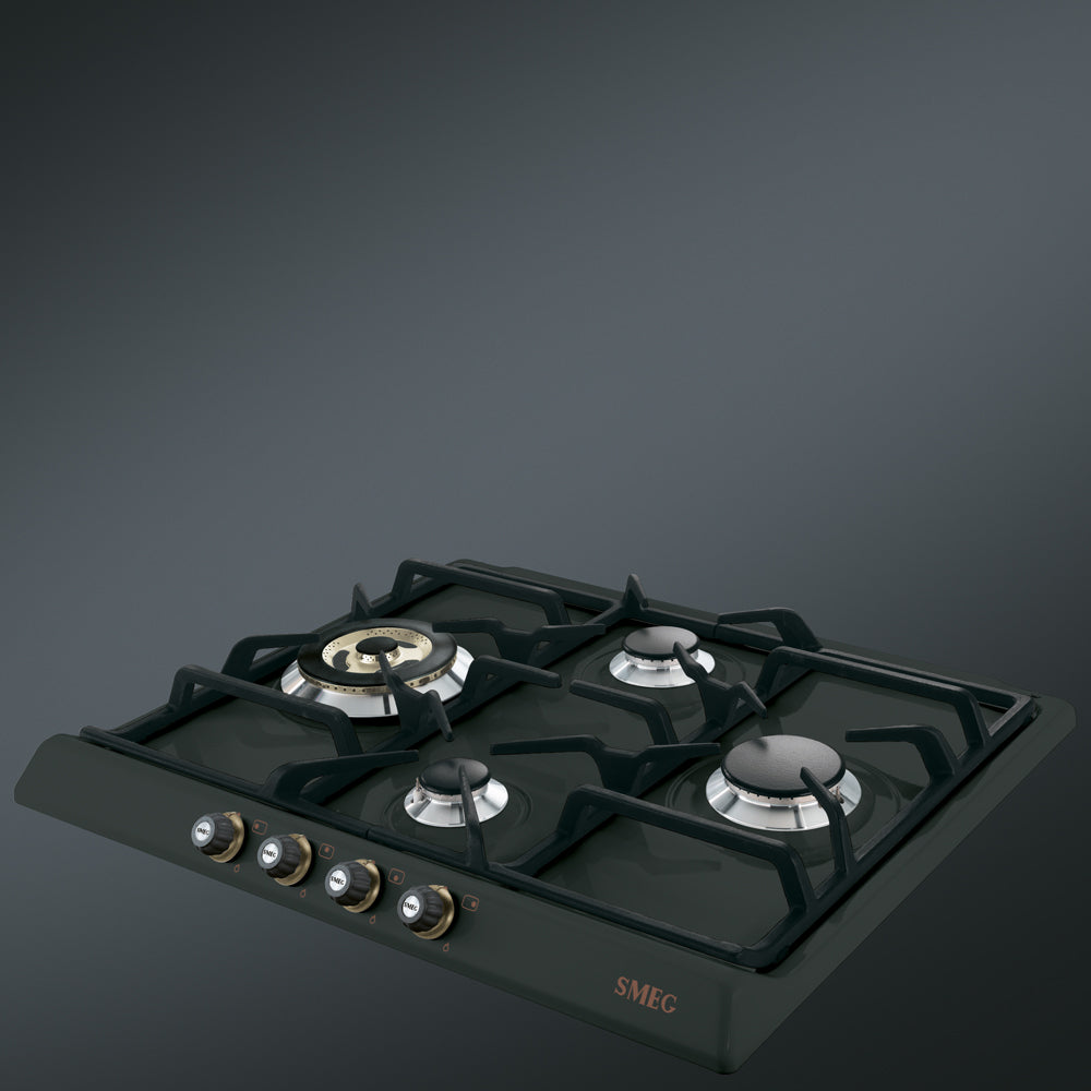 smeg piano cottura a gas smeg sr764ao 4 fuochi l60xp50 smaltato antracite ean 8017709140953