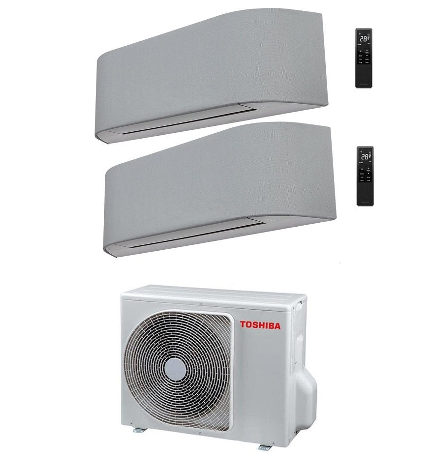 toshiba climatizzatore condizionatore toshiba dual split inverter serie haori 1000010000 90009000 con ras 2m14u2avg e wi fi integrato grigio chiarogrigio scuro 1010 99 novita grigio scuro ean 8055776917481