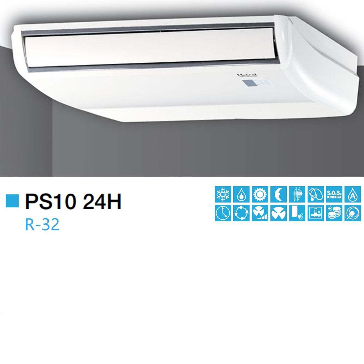 unical condizionatura climatizzatore unical soffittopavimento 24000 btu ps10 24h classe aa gas r 32 novita