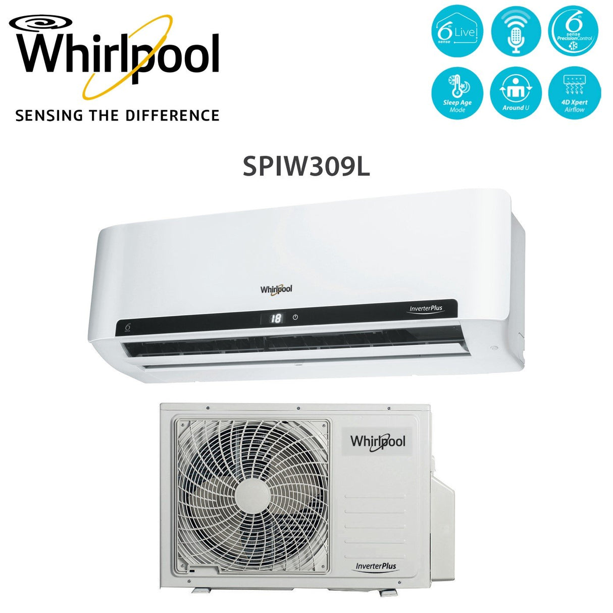 whirlpool climatizzatore condizionatore whirpool inverter 9000 btu spiw 309l r 32 classe aa ean 8003437224546