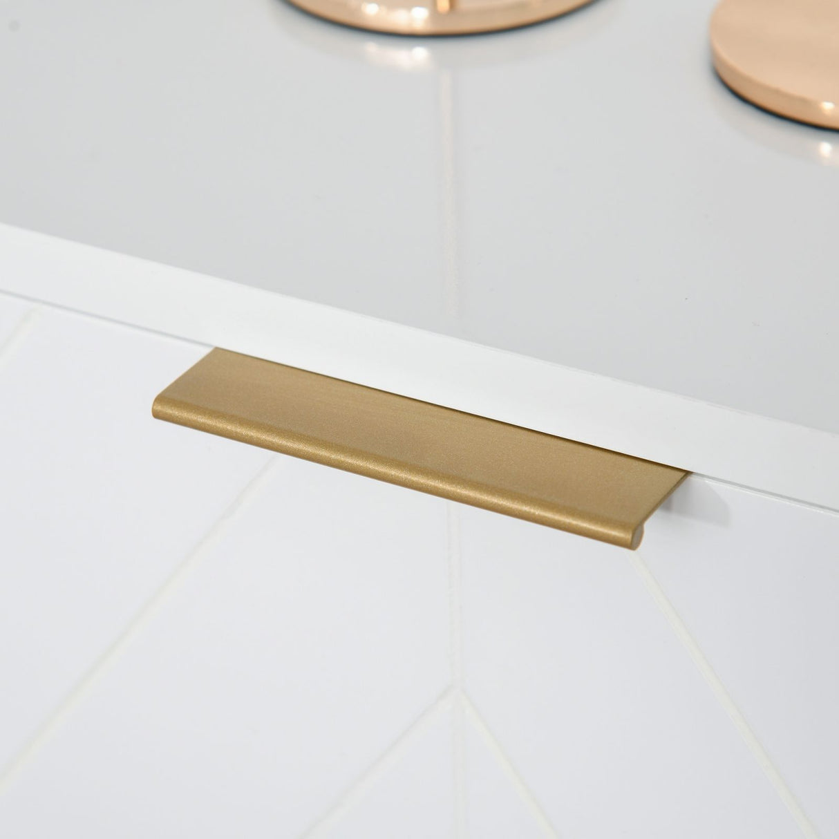 easycomfort easycomfort credenza buffet con 3 cassetti e 2 ante bianco con gambe in metallo dorate