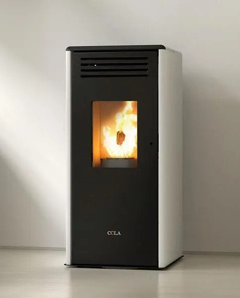 anselmo cola stufa a pellet anselmo cola modello smart 697 kw colore bordeaux disponibile in vari colori in acciaio maiolica ean 99462933