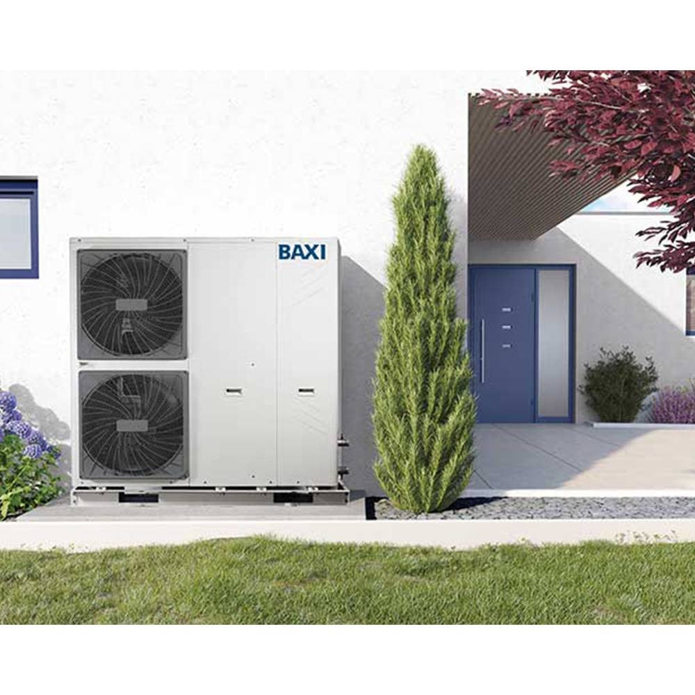 baxi pompa di calore aria acqua monoblocco inverter baxi auriga 12t r 32 trifase a7749310 con pannello di comando remoto incluso