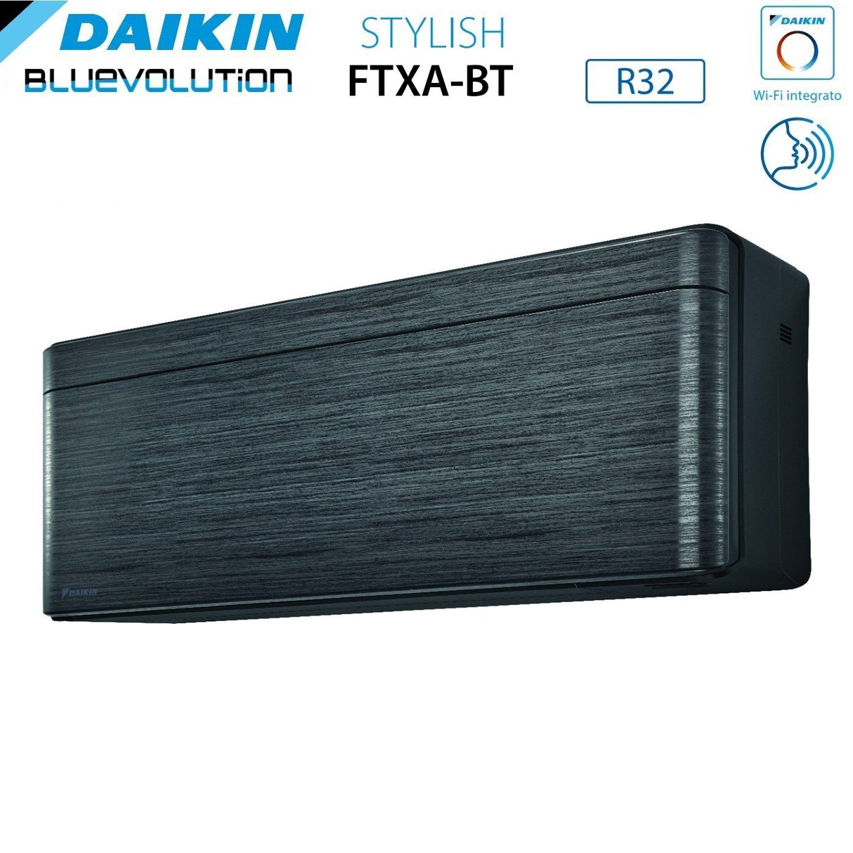 daikin climatizzatore condizionatore daikin bluevolution trial split inverter serie stylish real blackwood 7712 con 3mxm52n r 32 wi fi integrato 7000700012000 colore legno nero garanzia italiana