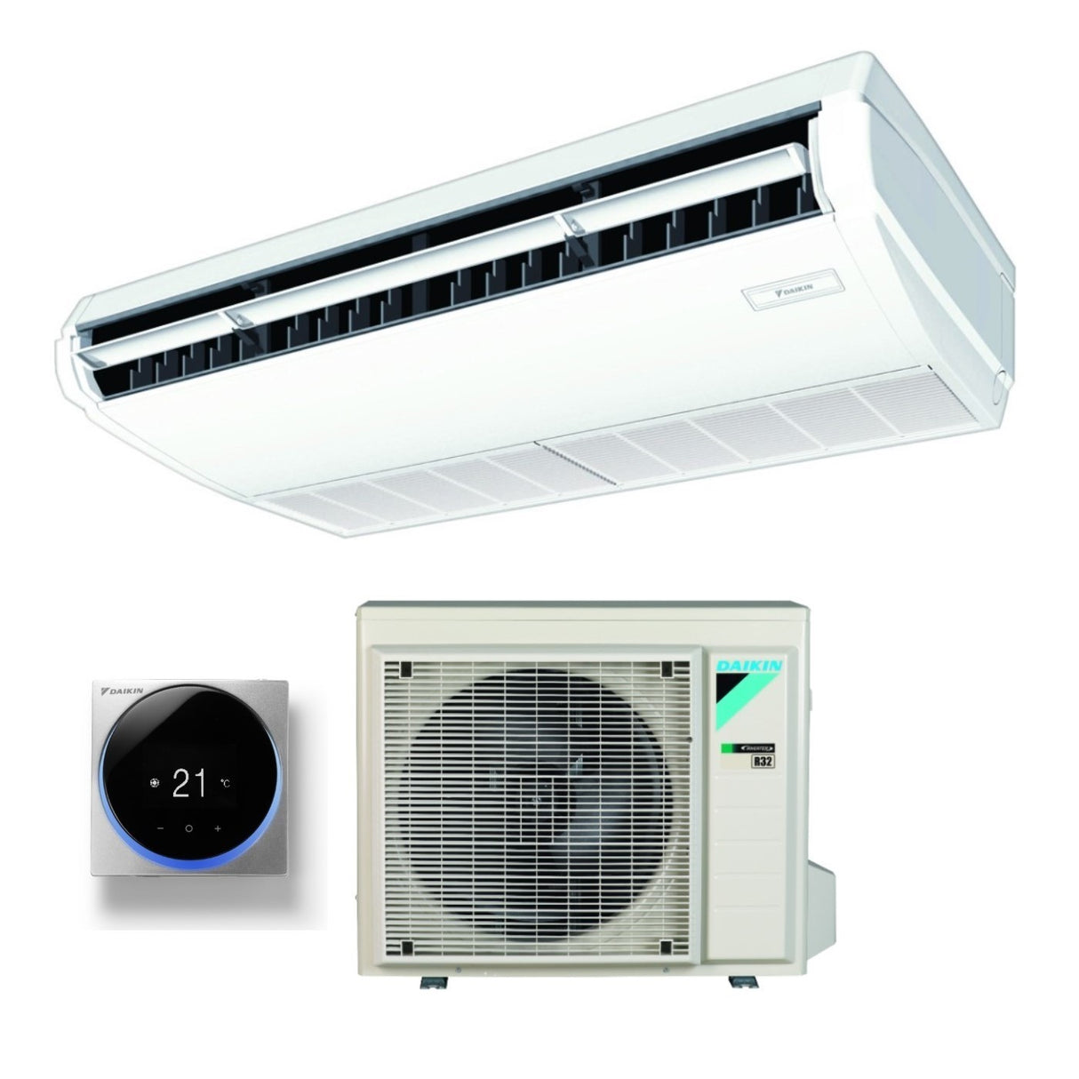 daikin climatizzatore condizionatore daikin pensile a soffitto dc inverter 12000 btu fha35a r 32 wi fi optional con comando a filo garanzia italiana