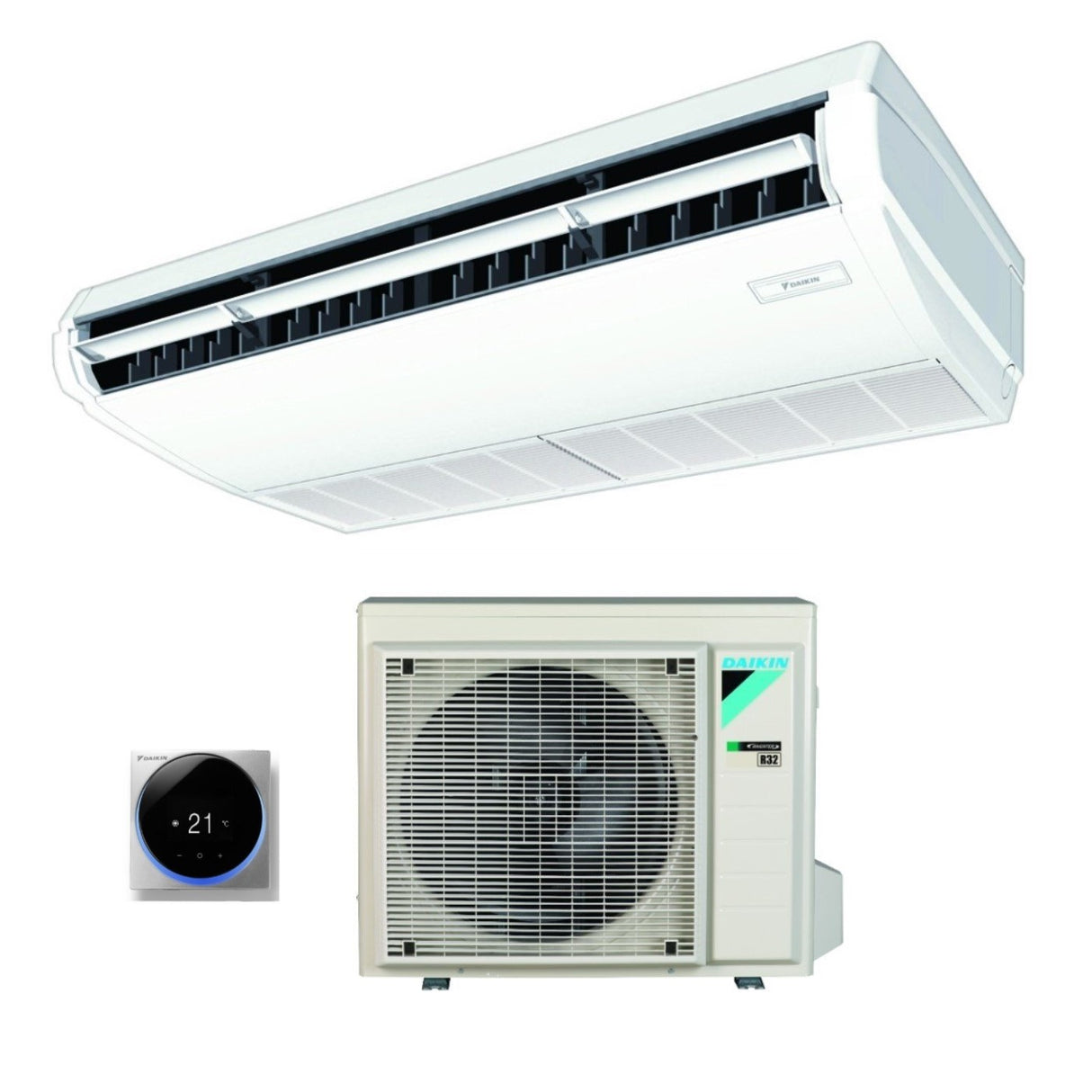 daikin climatizzatore condizionatore daikin pensile a soffitto dc inverter 24000 btu fha71a monofase r 32 wi fi optional con comando a filo