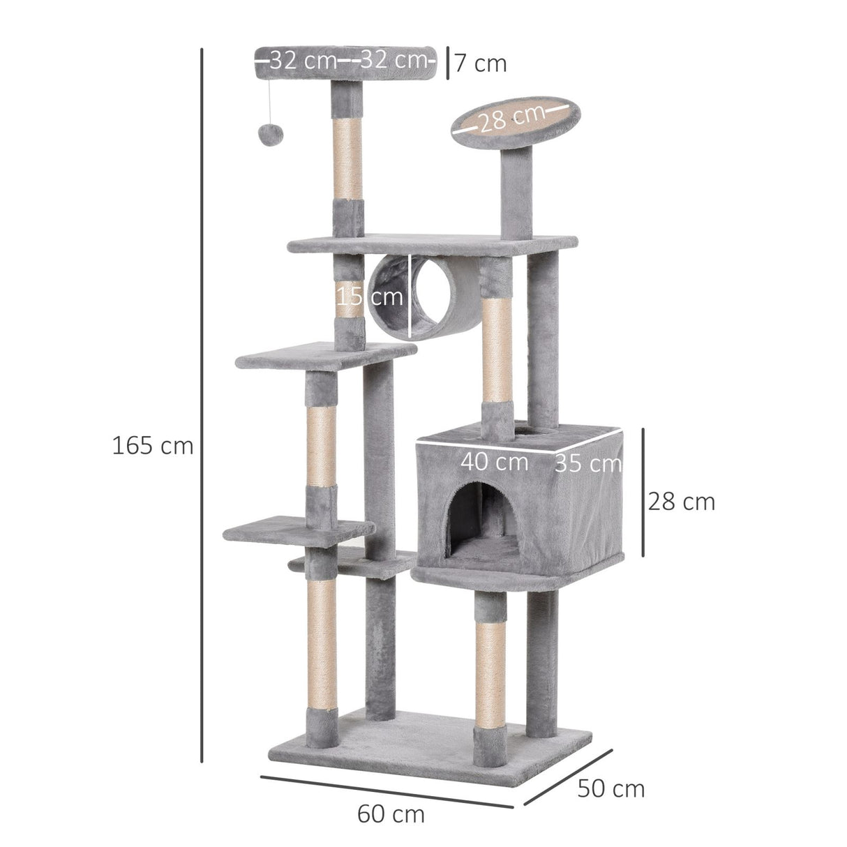 easycomfort easycomfort albero tiragraffi con graffiatoio e trespoli per gattini e gatti adulti di max 4 5kg grigio ean 8054144133966
