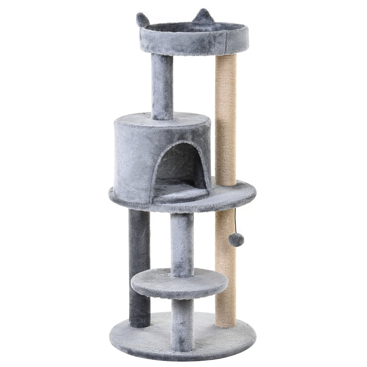easycomfort easycomfort albero tiragraffi per 1 2 gatti di 4 5kg con 3 livelli grigio 48x48x104cm ean 8054144131429