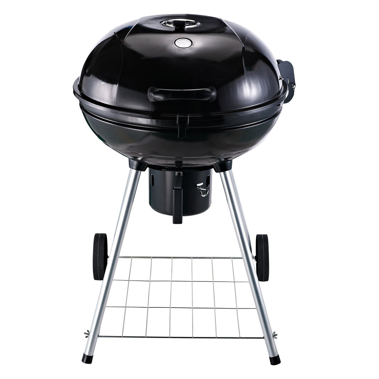 easycomfort easycomfort barbecue a carbonella con coperchio e termometro doppia griglia in metallo nero ean 8054144134291