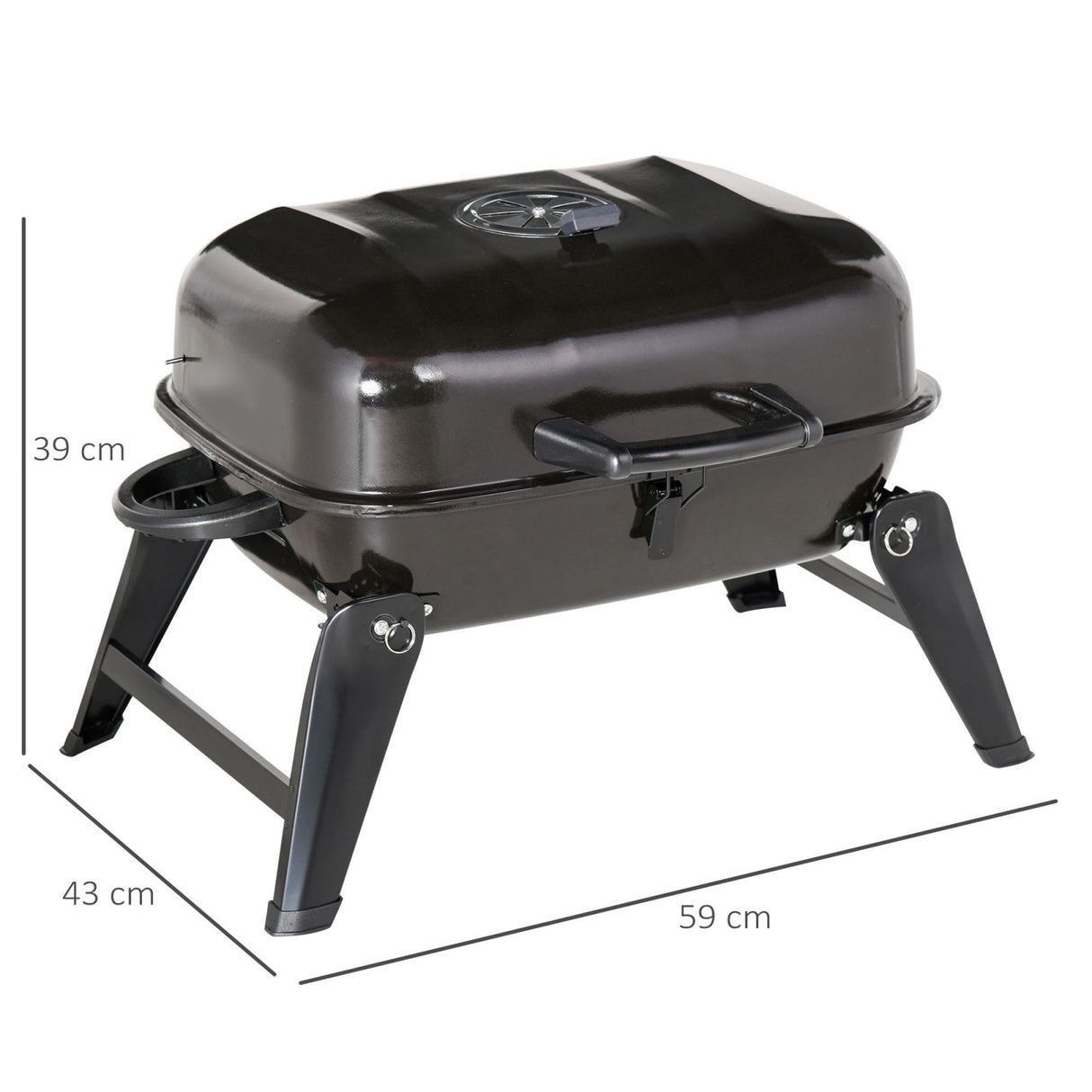 easycomfort easycomfort barbecue bbq grill da tavolo a carbonella portatile pieghevole ferro nero 59x43x36 cm ean 8054111843485
