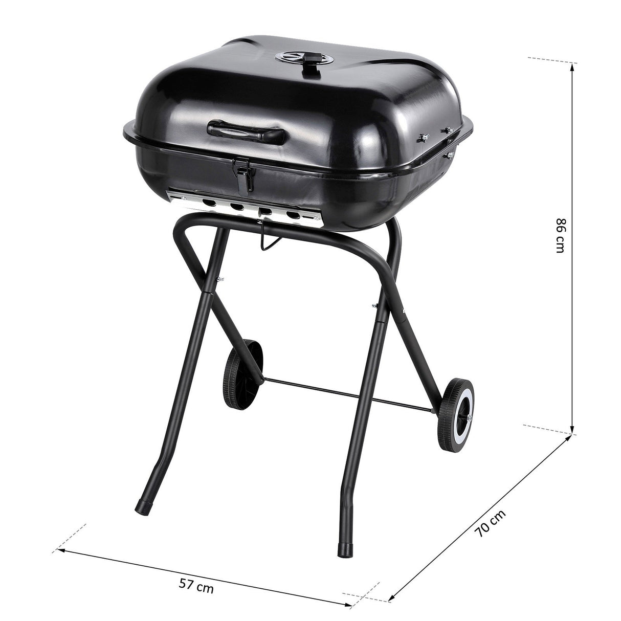 easycomfort easycomfort barbecue in acciaio con coperchio e ruote nero 57x70x86cm ean 8054144133089