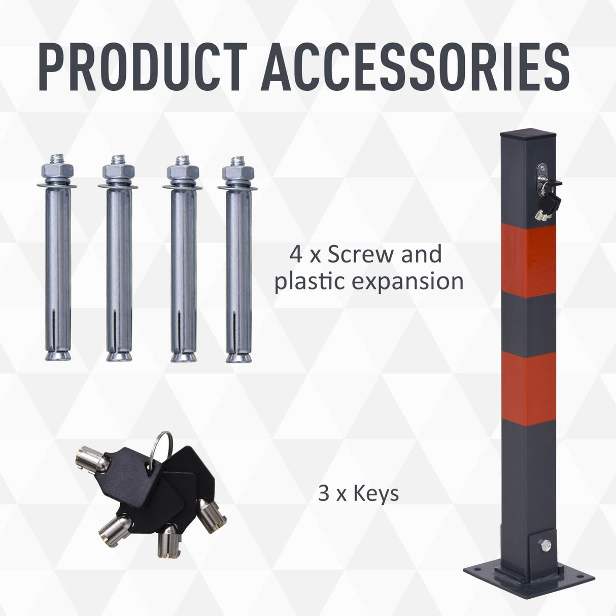 easycomfort easycomfort barriera per parcheggio pieghevole adesivi riflettenti rossi 3 chiavi acciaio ean 8054111841283