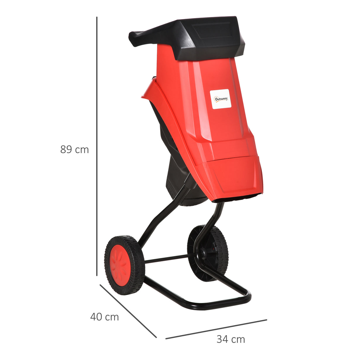 easycomfort easycomfort biotrituratore elettrico da giardino con sacco da 50l paletta e ruote trituratore da giardino rosso