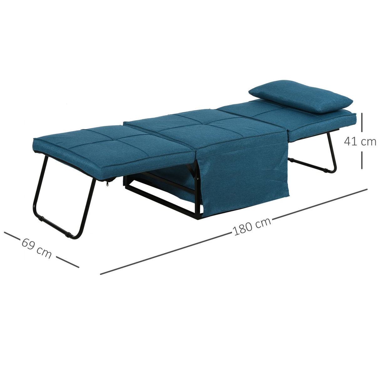 easycomfort easycomfort brandina pieghevole 2 in 1 trasformabile in pouf con schienale regolabile blu ean 8055776916019