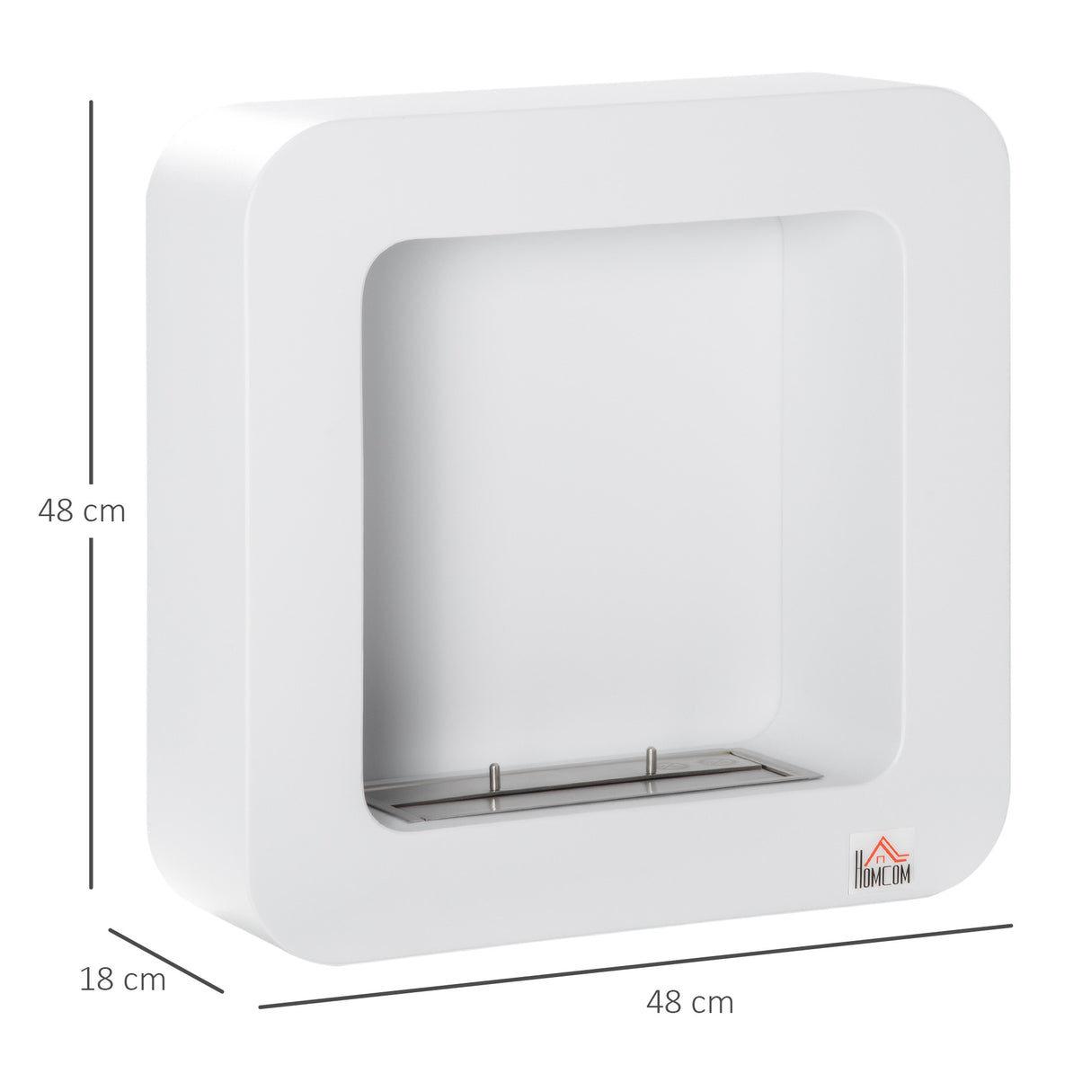 easycomfort easycomfort camino bioetanolo a parete in metallo da 2 5h di combustione con serbatoio 1 5l e copertura 20m 48x18x48 cm bianco