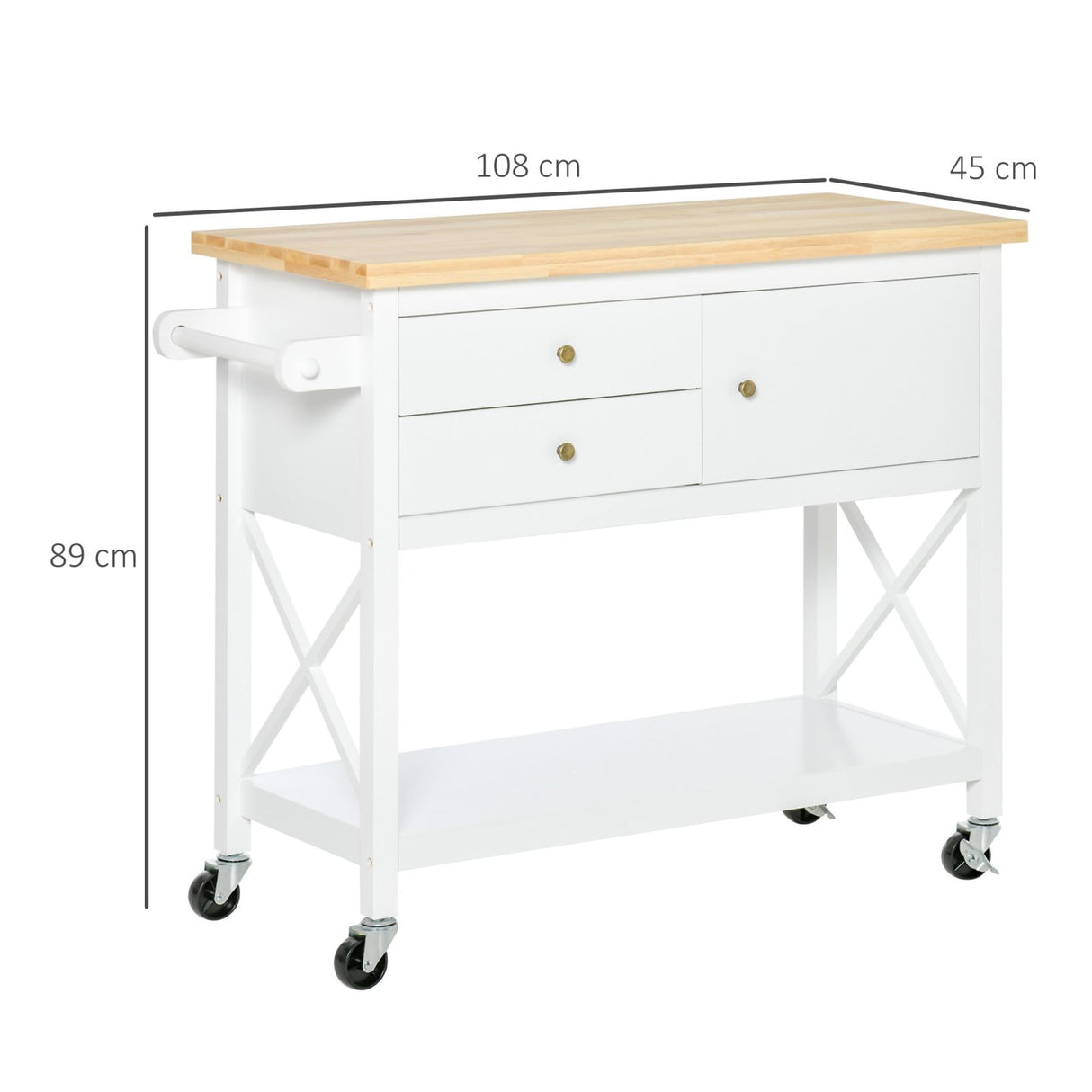 easycomfort easycomfort carrello multiuso da cucina portavivande salvaspazio in legno bianco