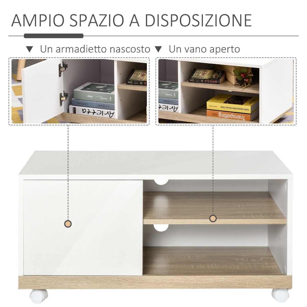 easycomfort easycomfort carrello porta tv con 1 anta e vani aperti mobile per tv fino 42 ean 8054111847254