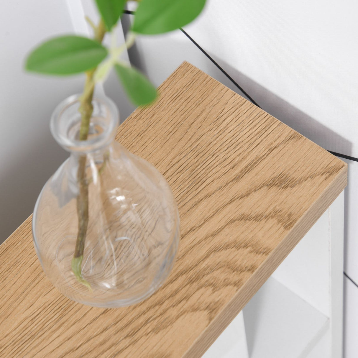 easycomfort easycomfort carrello portaoggetti per il bagno in legno bianco stretto 13cm e con 4 ruote ean 8054111845694