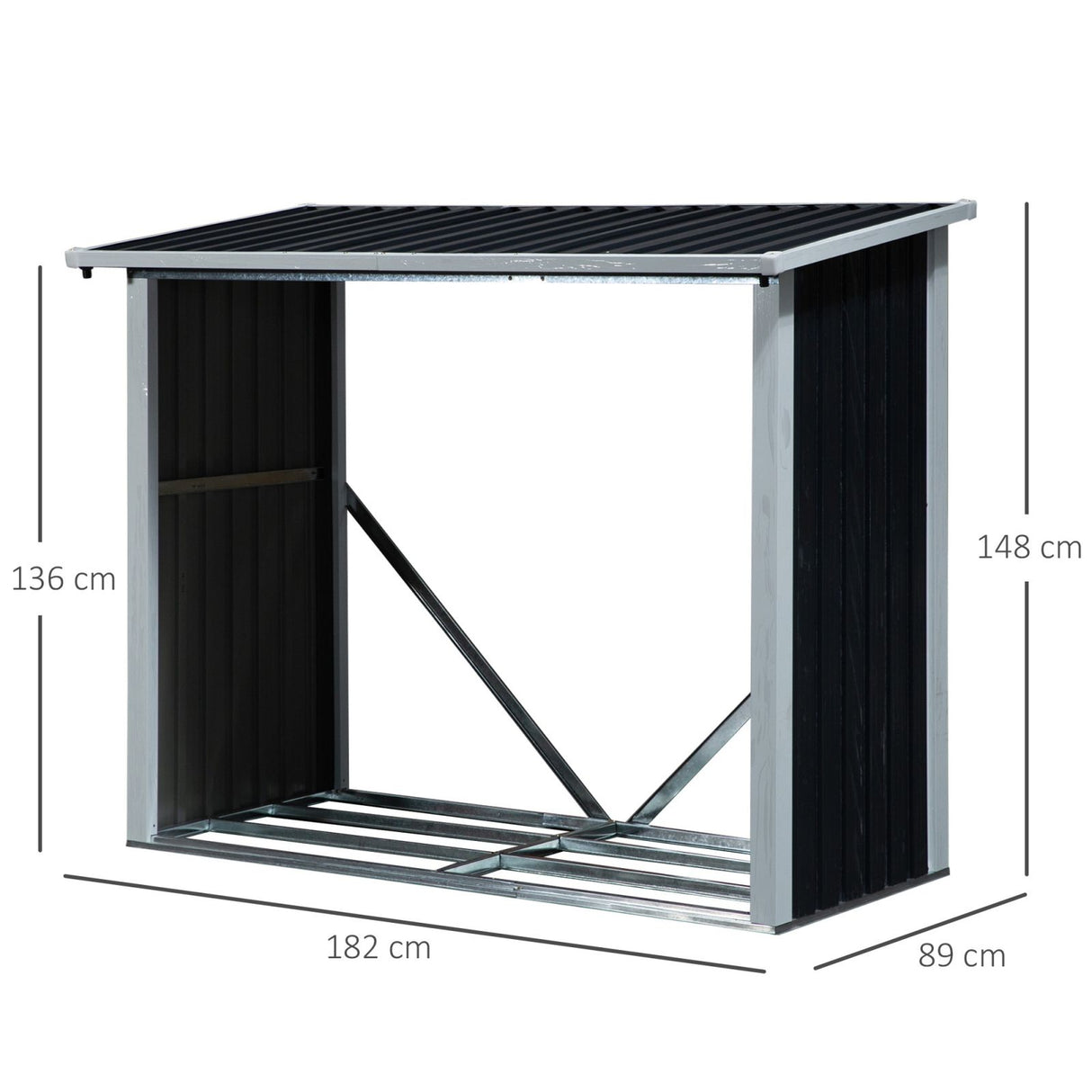 easycomfort easycomfort casetta porta legna legnaia da esterno in acciaio tetto inclinato e scolo acqua ean 8054144136981