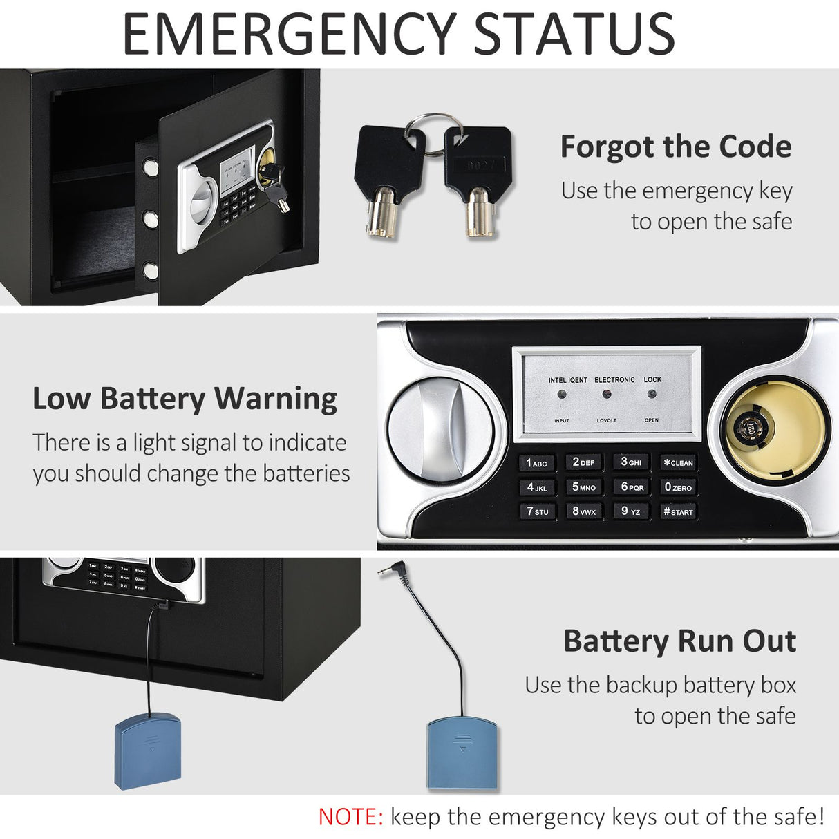 easycomfort easycomfort cassaforte elettronica in acciaio con doppio codice chiave di sicurezza e allarme 35x30x39 3cm