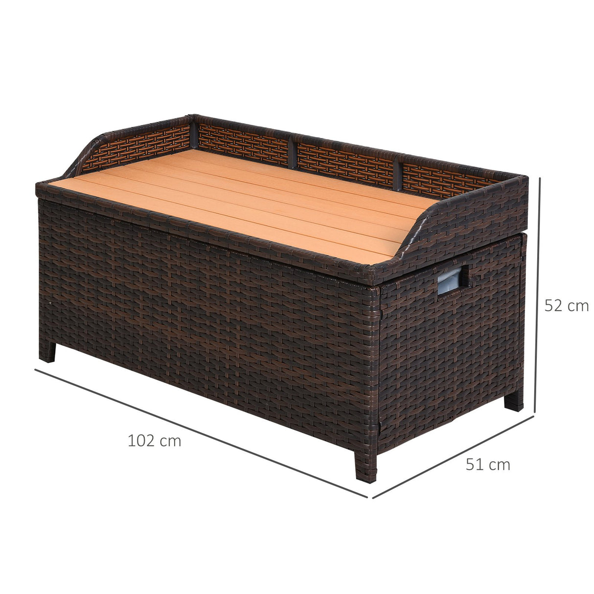 easycomfort easycomfort cassapanca panchina portaoggetti multifunzionale in pe rattan 102x51x51cm marrone ean 8055776915692
