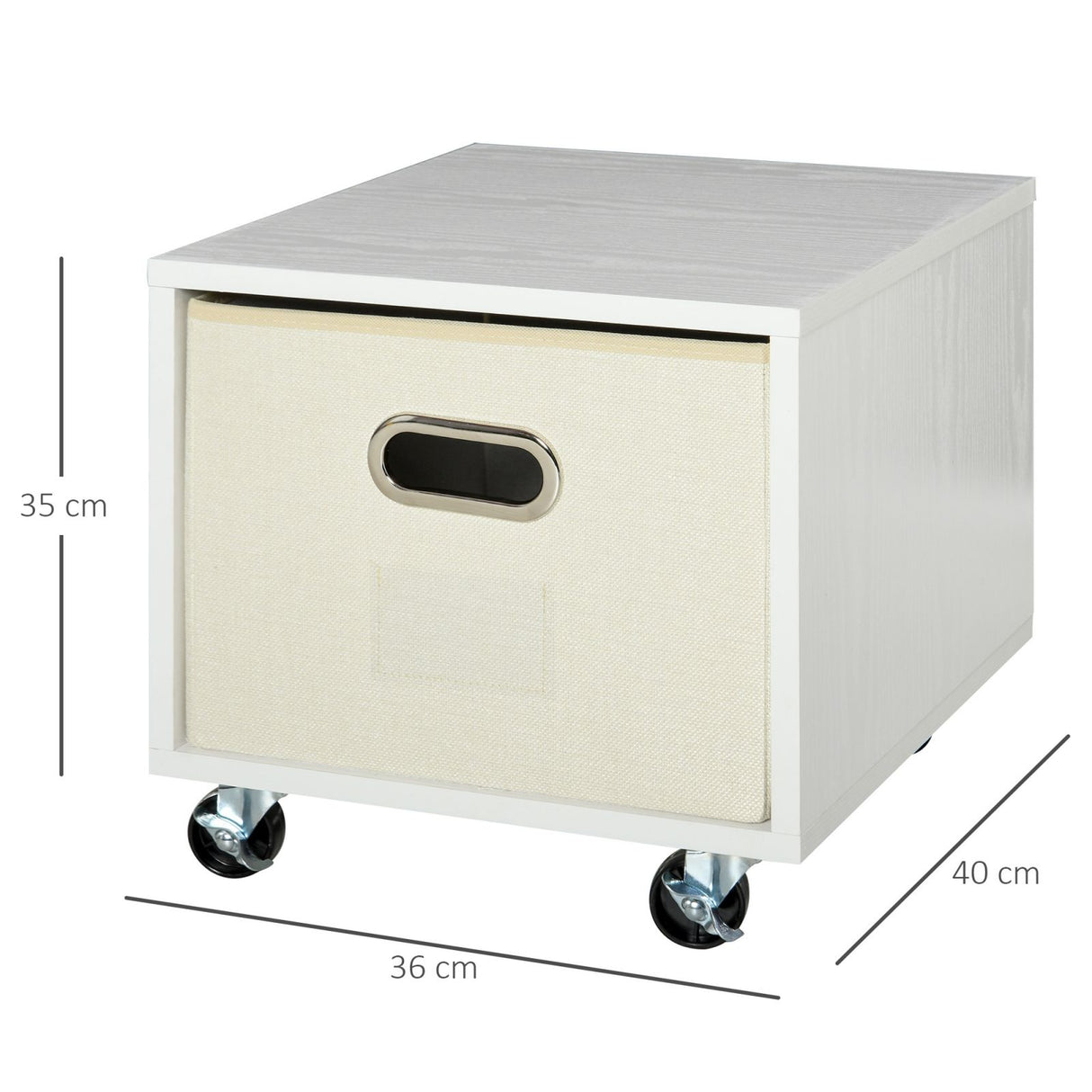 easycomfort easycomfort cassettiera in legno con ruote e cassetto estraibile in tessuto bianco ean 8054111841337