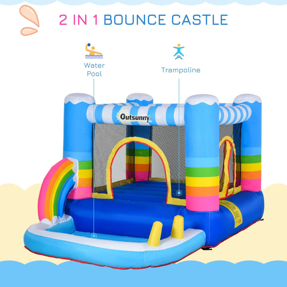 easycomfort easycomfort castello gonfiabile per bambini con trampolino e piscina pompa inclusa ean 8055776914596