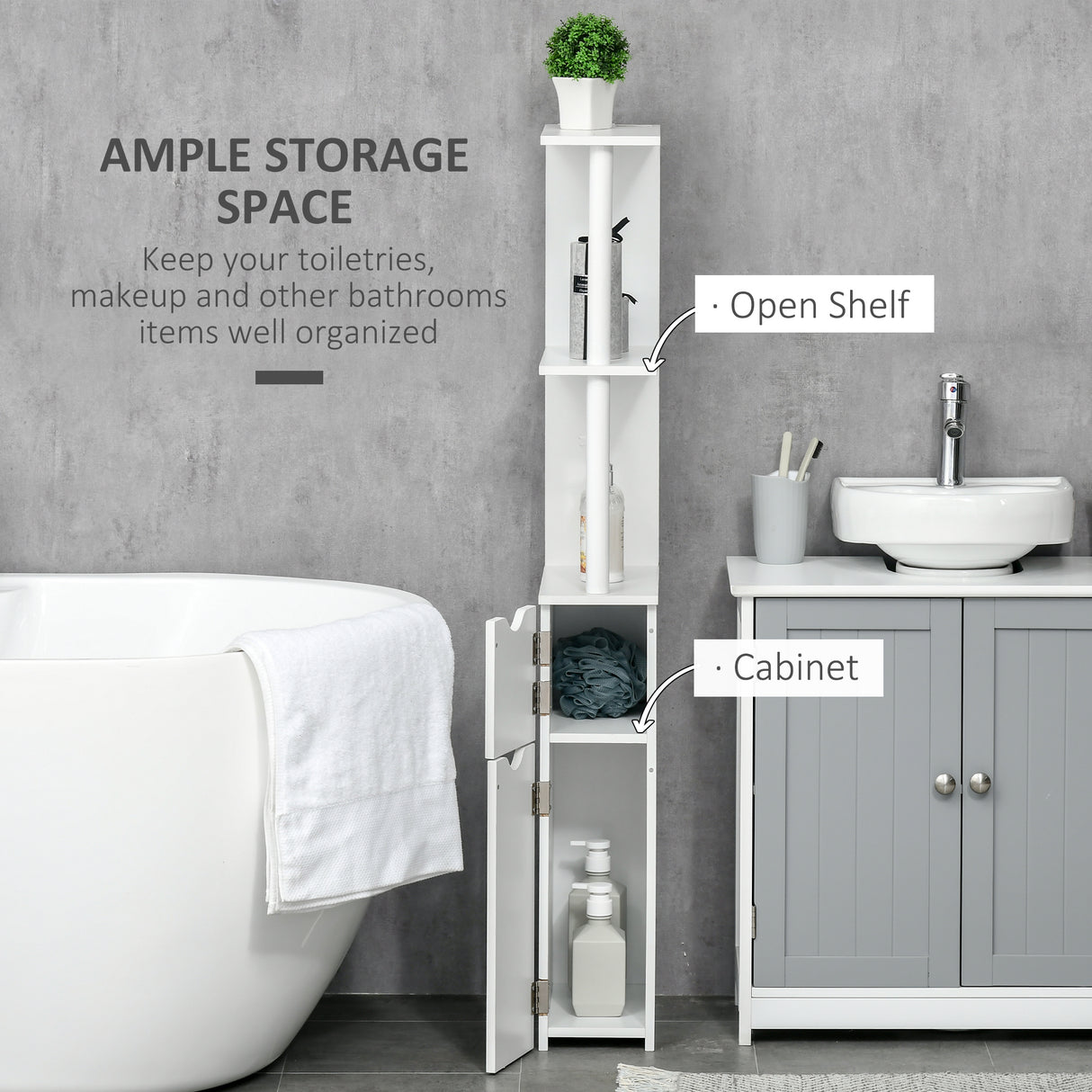 easycomfort easycomfort colonna bagno con 2 ripiani e 2 armadietti mobile alto salvaspazio 15 2x29 8x118 cm bianco