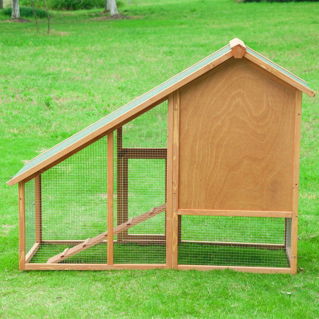 easycomfort easycomfort conigliera da esterno gabbia casetta per conigli in legno 146 x 63 x 120cm ean 8054144135489